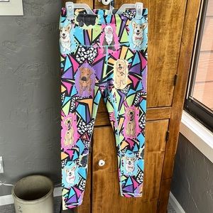 Wags & Weights Leggings Cute Dogs size L